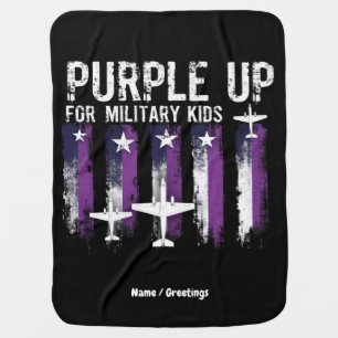 Purple Up For Military Kids Flag Show Your Support Baby Blanket