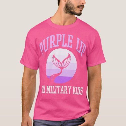 Purple Up for Military Kids Kids Mermaid Military  T_Shirt