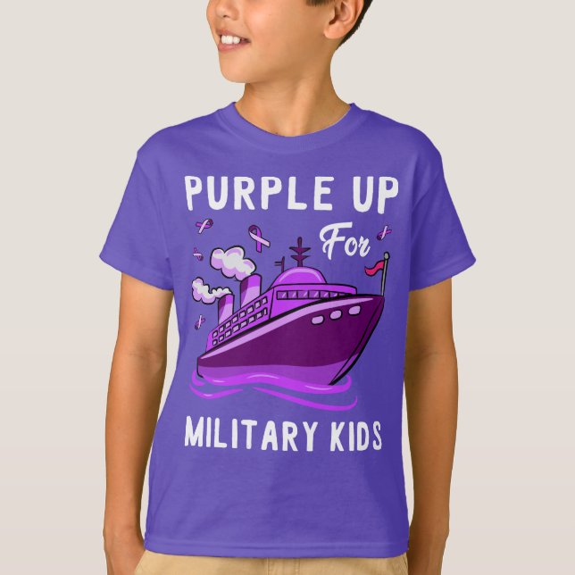 Purple Up For Military Kids Matching Family T-Shirt (Front)