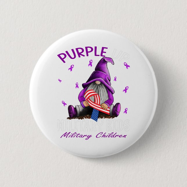 Purple Up For Military Kids Military Child Month Button (Front)
