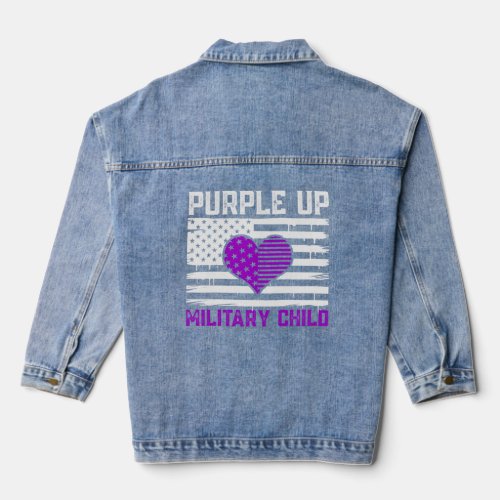 Purple Up For Military Kids  Military Child Month  Denim Jacket