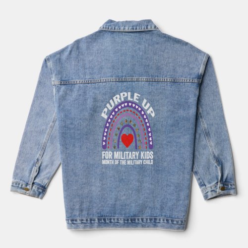 Purple Up For Military Kids Military Child Month R Denim Jacket