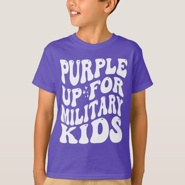purple up for military kids military children T-Shirt (Front)