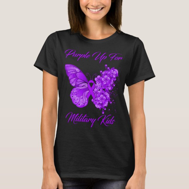 Purple Up For Military Kids Month of the Military  T-Shirt (Front)