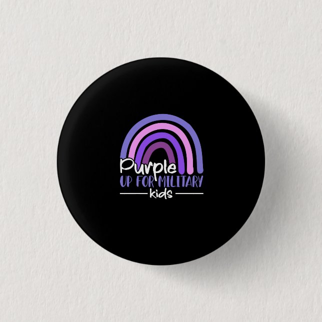 Purple up for military kids Rainbow Military child Button (Front)