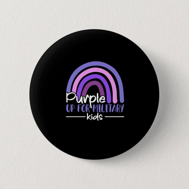 Purple up for military kids Rainbow Military child Button (Front)