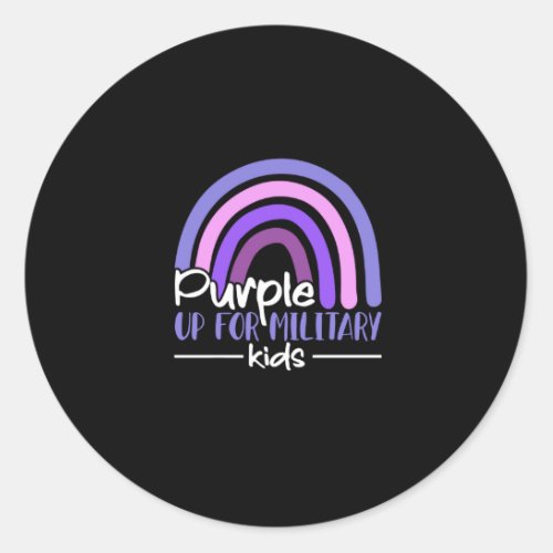 Purple up for military kids Rainbow Military child Classic Round Sticker