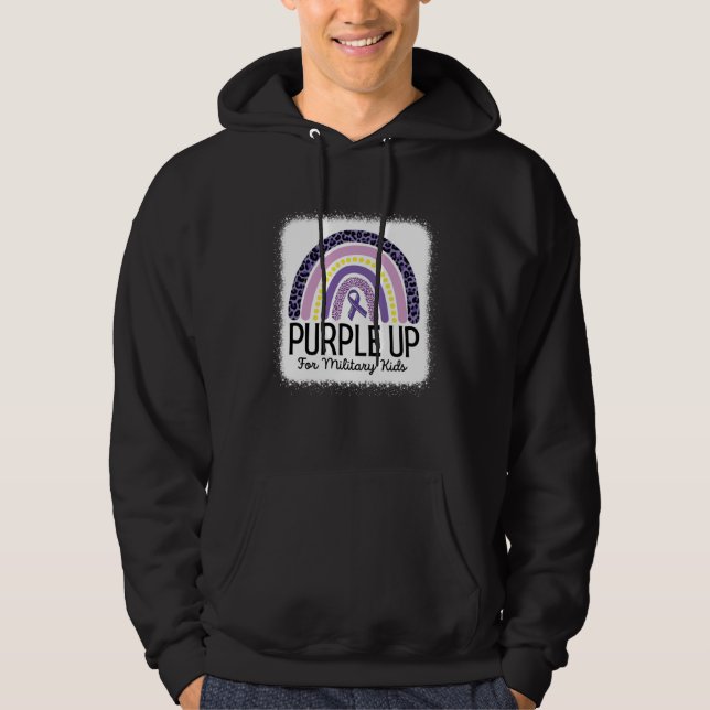 Purple up for military kids Rainbow Military child Hoodie (Front)