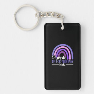 Purple up for military kids Rainbow Military child Keychain