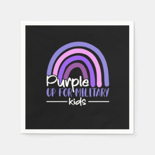 Purple up for military kids Rainbow Military child Napkins