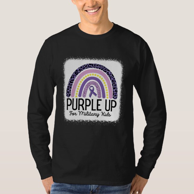 Purple up for military kids Rainbow Military child T-Shirt (Front)