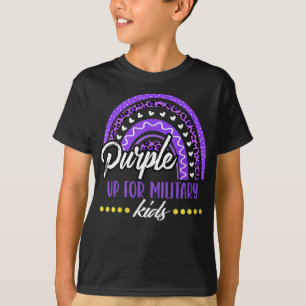 Purple up for Military Kids Rainbow Military Child T-Shirt
