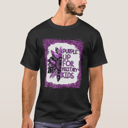 Purple Up For Military Kids Sunflower Military Bra T_Shirt