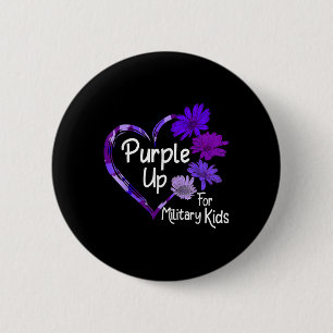 Purple Up For Military Kids Sunflower Military Chi Button