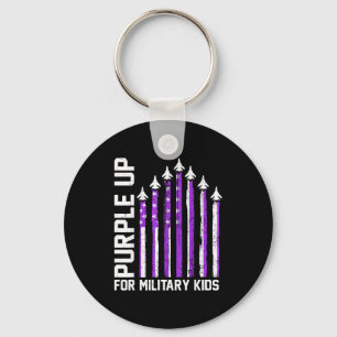 Purple up for military kids toddler women boys keychain