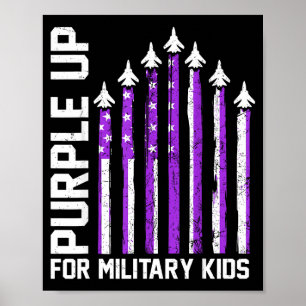Purple up for military kids toddler women boys poster