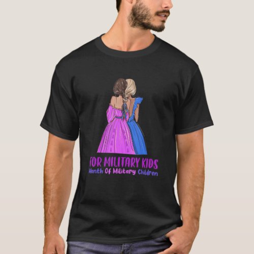 Purple Up For Military Kids Twin Girl Military Bra T_Shirt