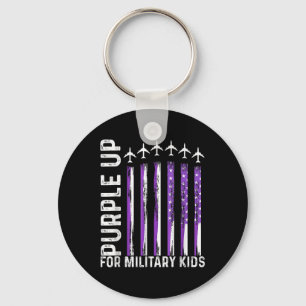 Purple Up For Military Kids Usa Flag Military Chil Keychain