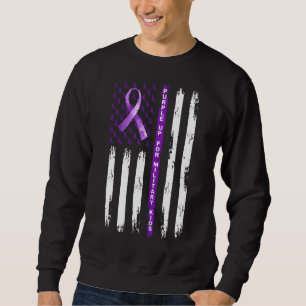 Purple Up For Military Ribbon Month Military Kids  Sweatshirt