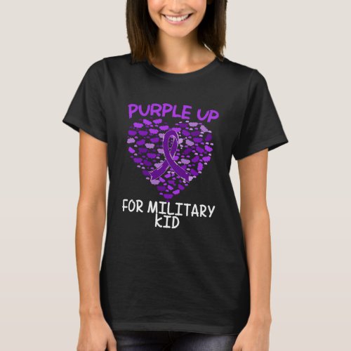 Purple Up In April Month Military Child MOMC Milit T_Shirt