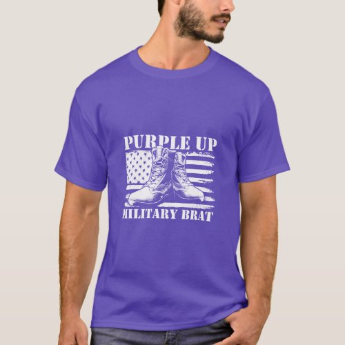 Purple Up Military Brat Military Child Month Kids  T_Shirt