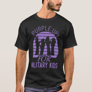 Purple Up Military Child Month Purple Kids Hands V T-Shirt