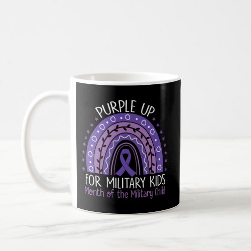 Purple Up Military Child Month Rainbow Ribbon Purp Coffee Mug