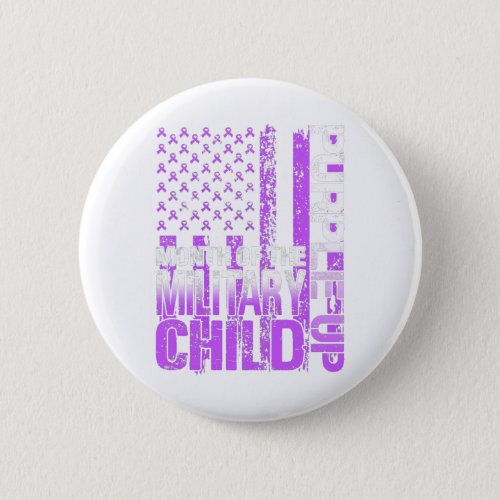 Purple Up Military Child Month USA Flag T_Shirt1 Button