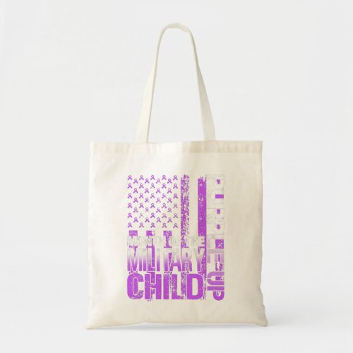 Purple Up Military Child Month USA Flag T_Shirt1 Tote Bag