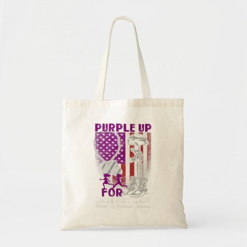 Purple Up Military Child Month USA Flag Tote Bag