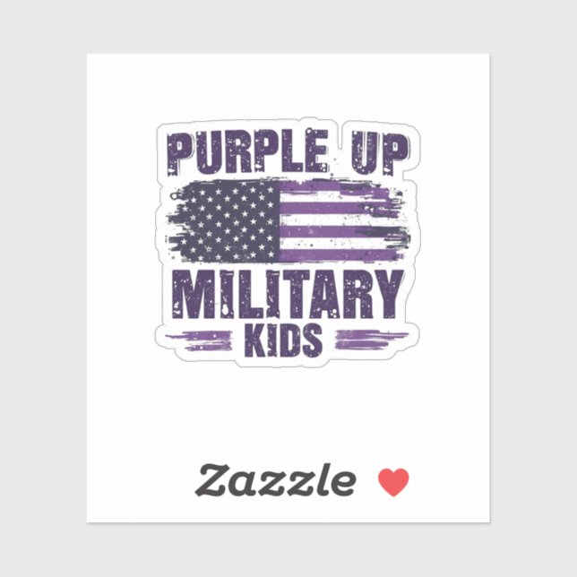 Purple Up Military Kids Awreness Month  Sticker (Sheet)