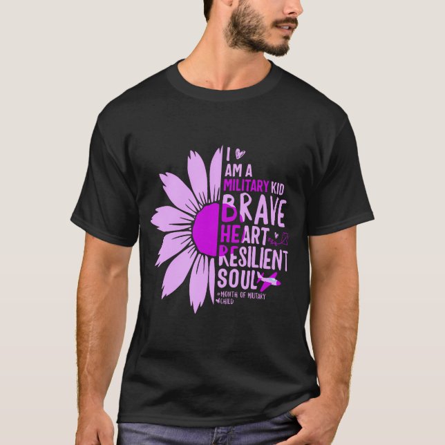 Purple Up T Shirt Month Of Military Child Kids Awa (Front)