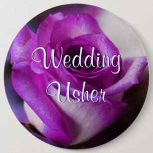 Purple Usher Rose Button