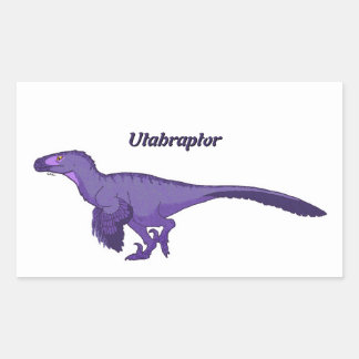 Purple Utahraptor Left Rectangular Sticker