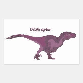 Purple Utahraptor Right Rectangular Sticker