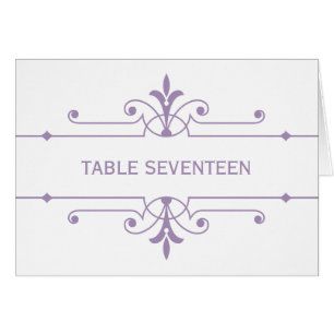 Purple v2 Fancy Ornamental Table Number Card