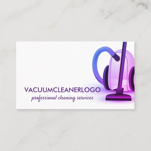Purple Vacuum cleaner Home Cleaning House Keeper Business Card