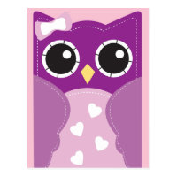 Purple Valentine Owl Classroom Cards for Kids