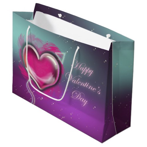 Purple Valentines Day Large Gift Bag