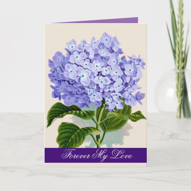 Purple Valentines Day Love Poem Greeting Card (Front)
