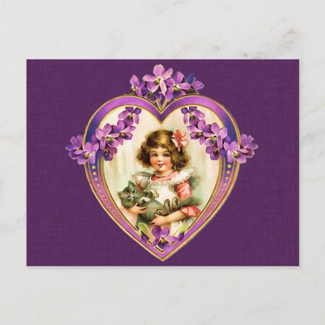 Purple Valentine's Day Postcard (Front)