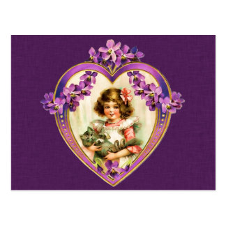 Purple Valentine's Day Postcard