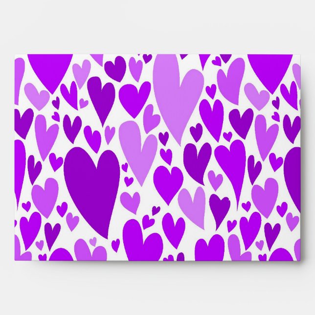 Purple Valentine's hearts Envelope (Front)