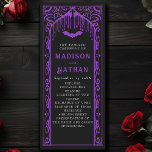 Purple Vampire Cathedral Gothic Wedding Program<br><div class="desc">Add a touch of dark romance to your big day! These gothic wedding programs feature a stunning vampire cathedral design in purple and black,  perfect for a love story as timeless as it is enchanting. Order now & let your guests feel the magic of your gothic celebration!</div>