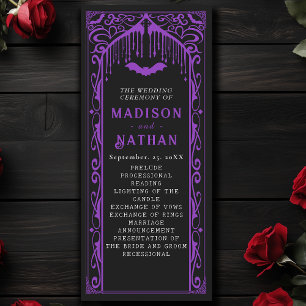 Purple Vampire Cathedral Gothic Wedding Program