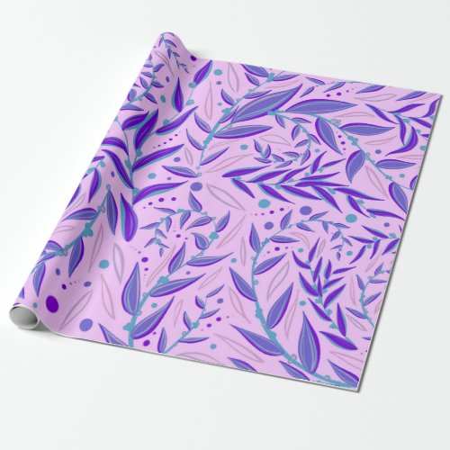 Purple Vanes twirling in colors wrapping paper