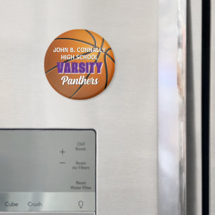 Purple Varsity Basketball Custom High School Magnet