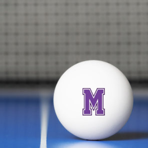 Purple Varsity Monogram Ping Pong Ball