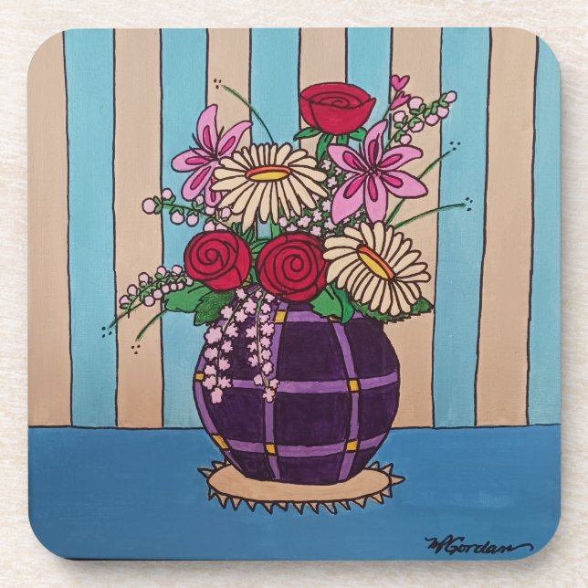 Purple Vase Beverage Coaster (Front)