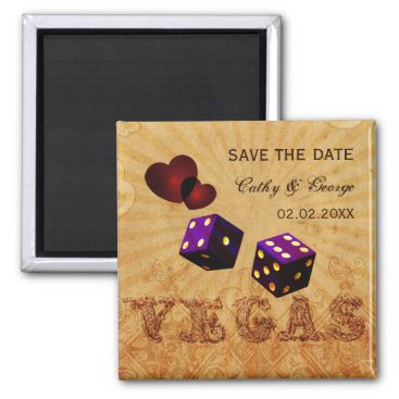 purple Vegas Vintage save the date magnets